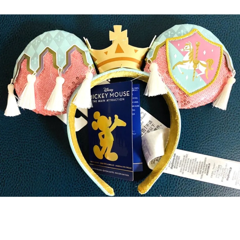NWT Disney Parks World Prince Charming Carousel Mickey Minnie Ears Headband